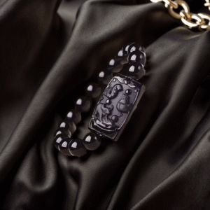 精品烏金黒曜石の三合貴人手牌ブレスレット、風水の力を借りて、三合の力で運を盛り財を招き、貴人がいつもそばにいて、全てのことがうまくいくように