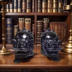 純黒の黒曜石の竜亀置物、風水の家を鎮守する神物！竜亀の瑞祥の姿で、家を守り厄を払い、財を招き福を集め、家柄を和やかにし運勢を盛り上げます